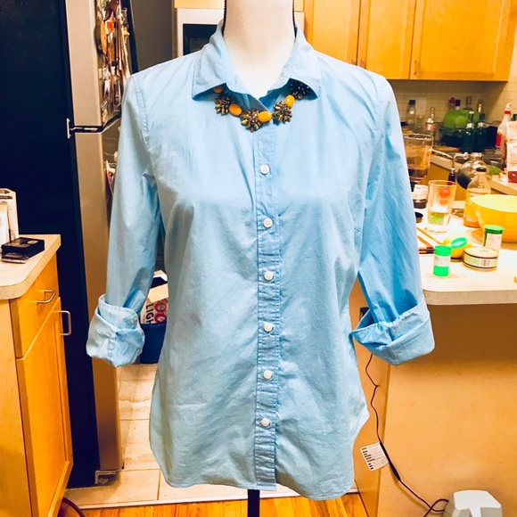 J. Crew Tops - J Crew Baby Blue Buttoned Blouse💙